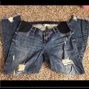 Jessica Simpson distressed maternity jeans M